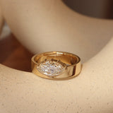 Lifestyle front view of Varick Ring Marquise Lab Diamond 1.22ct by Goldpoint Jewelry