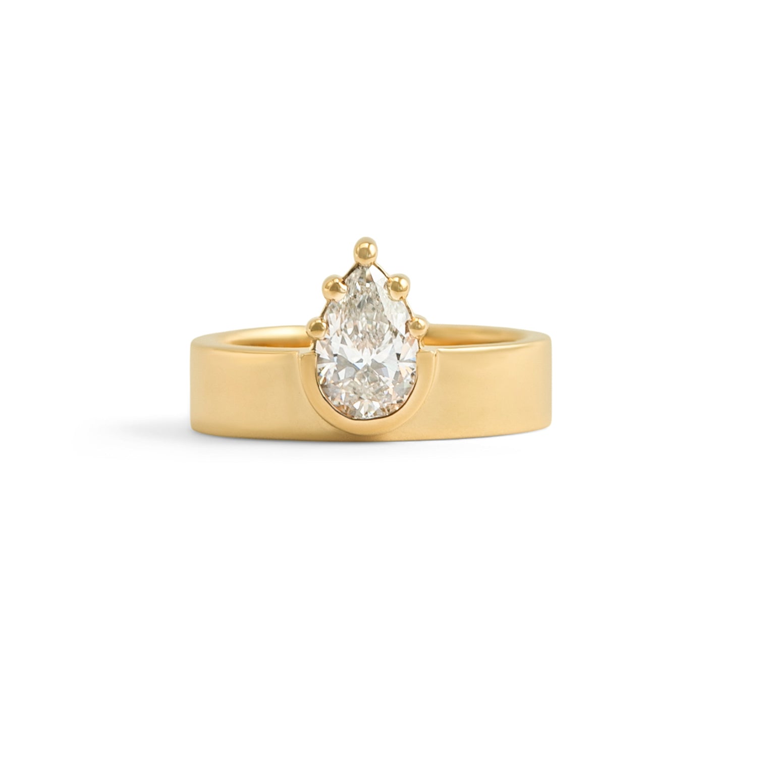 Front view of Varick Ring / Pear Lab Grown Diamond 1.01ct by Goldpoint Jewlery