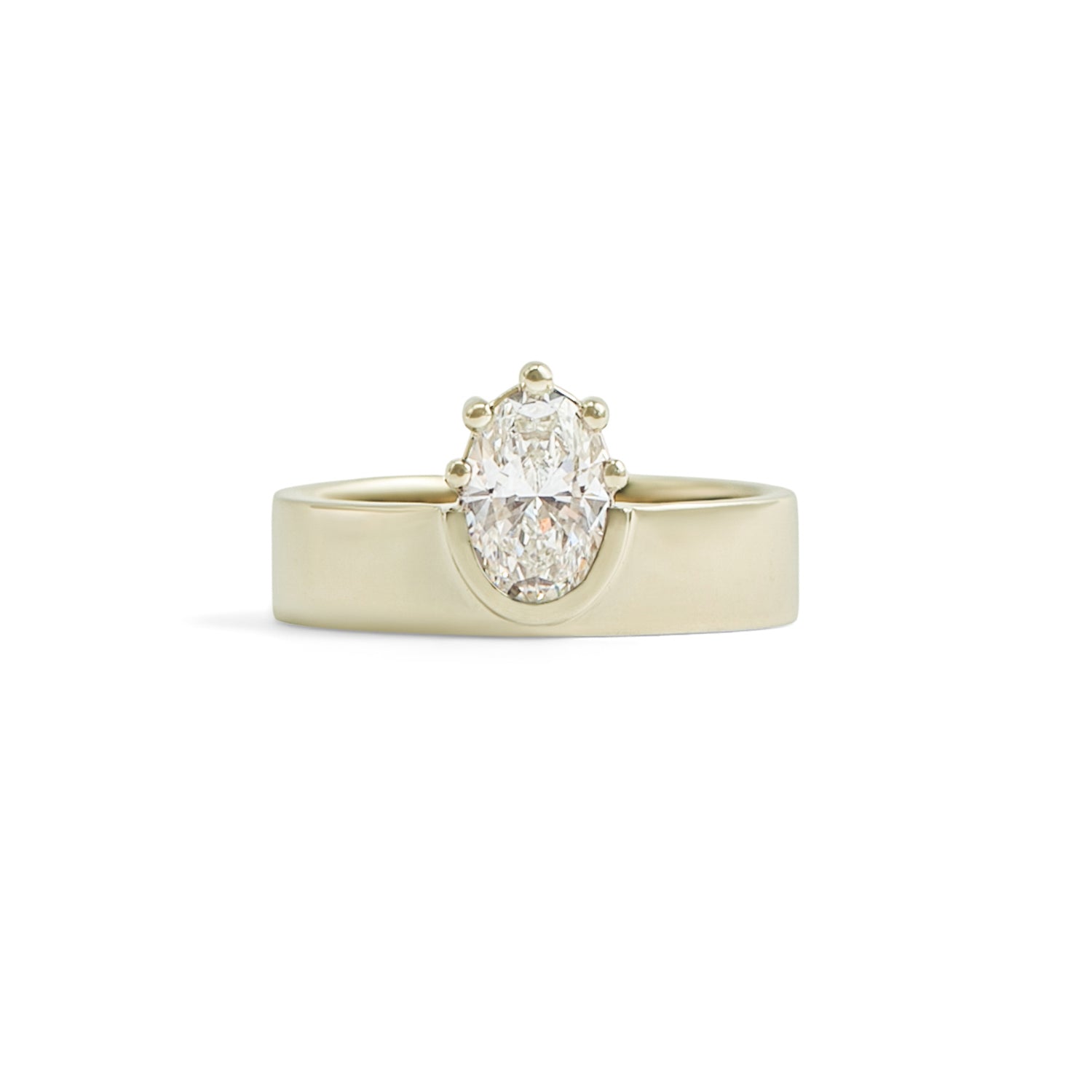 Front view of Varick Ring Oval Lab Diamond 1.03ct by Goldpoint Jewelry