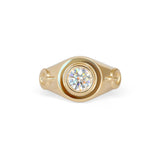 Front view of Vessel Pinky Ring in 14k yellow gold