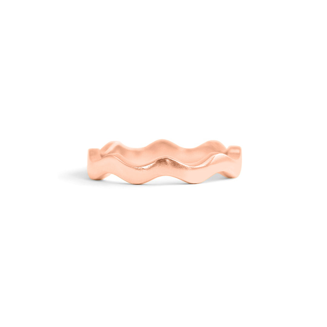 Front view of Waves Band / Thin in 14k rose gold by Goldpoint