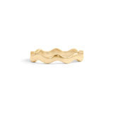 Front view of Waves Band Thin in 18k Yellow Gold by Goldpoint Jewelry