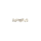 Front view of Waves Band in 14k White Gold