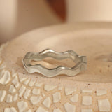Lifestyle angled Waves Band in 14k White Gold