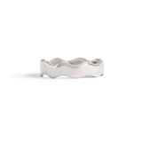 Front view of Waves Wide Band in platinum by Goldpoint Jewelry