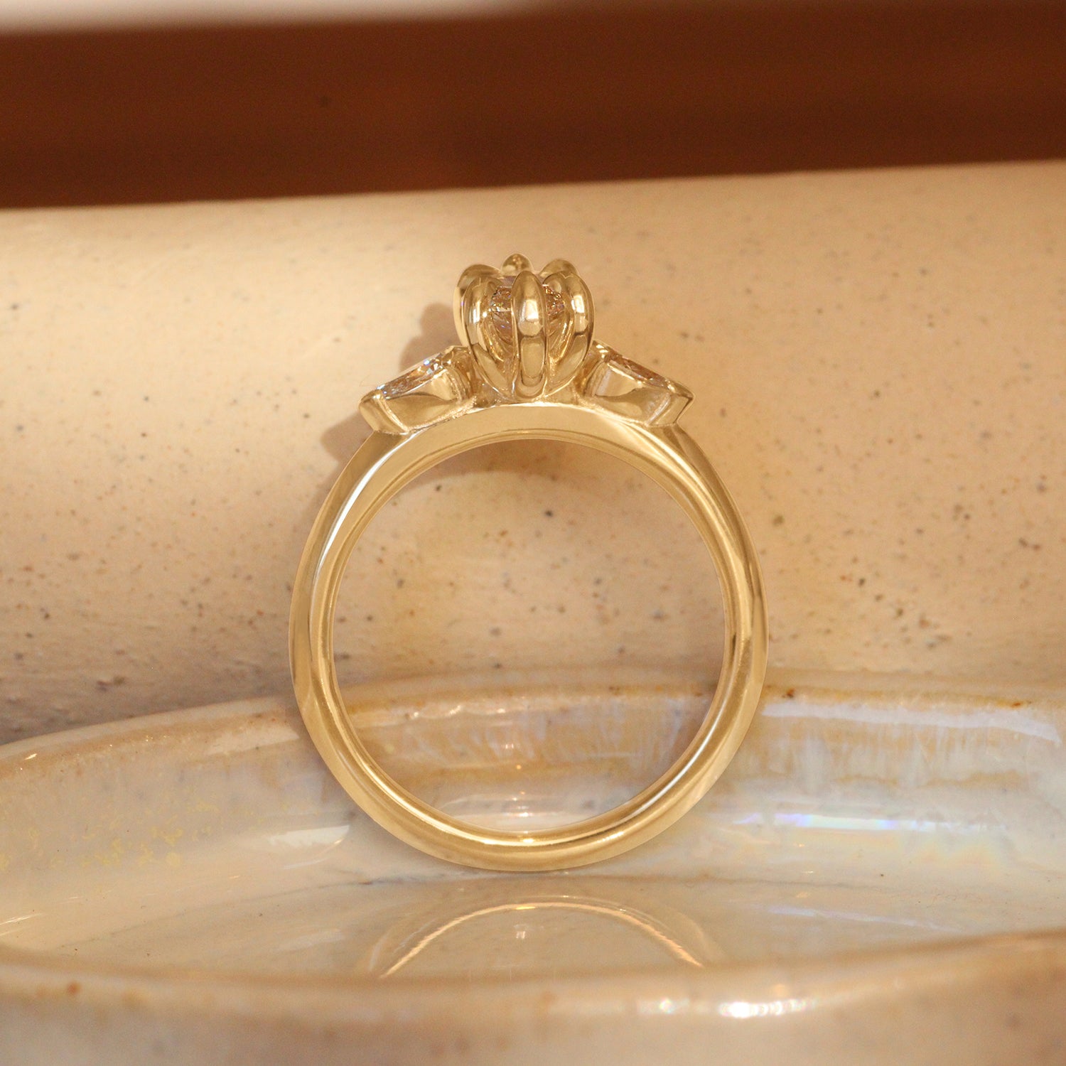 Lifestyle side profile view of Wythe Ring Marquise Lab Diamond 1.04ct by Goldpoint Jewelry