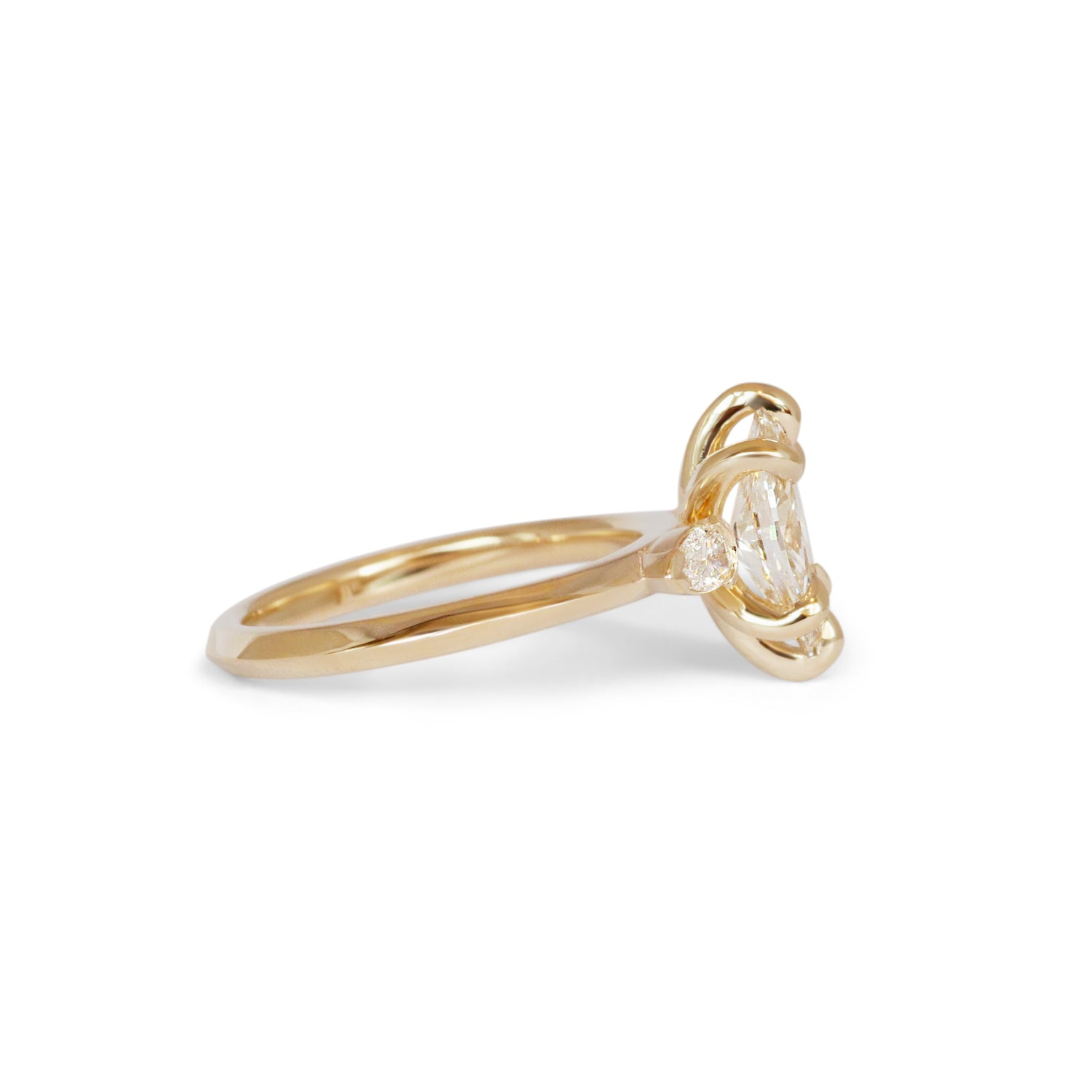 Side view of Wythe Ring Marquise Lab Diamond 1.04ct by Goldpoint Jewelry
