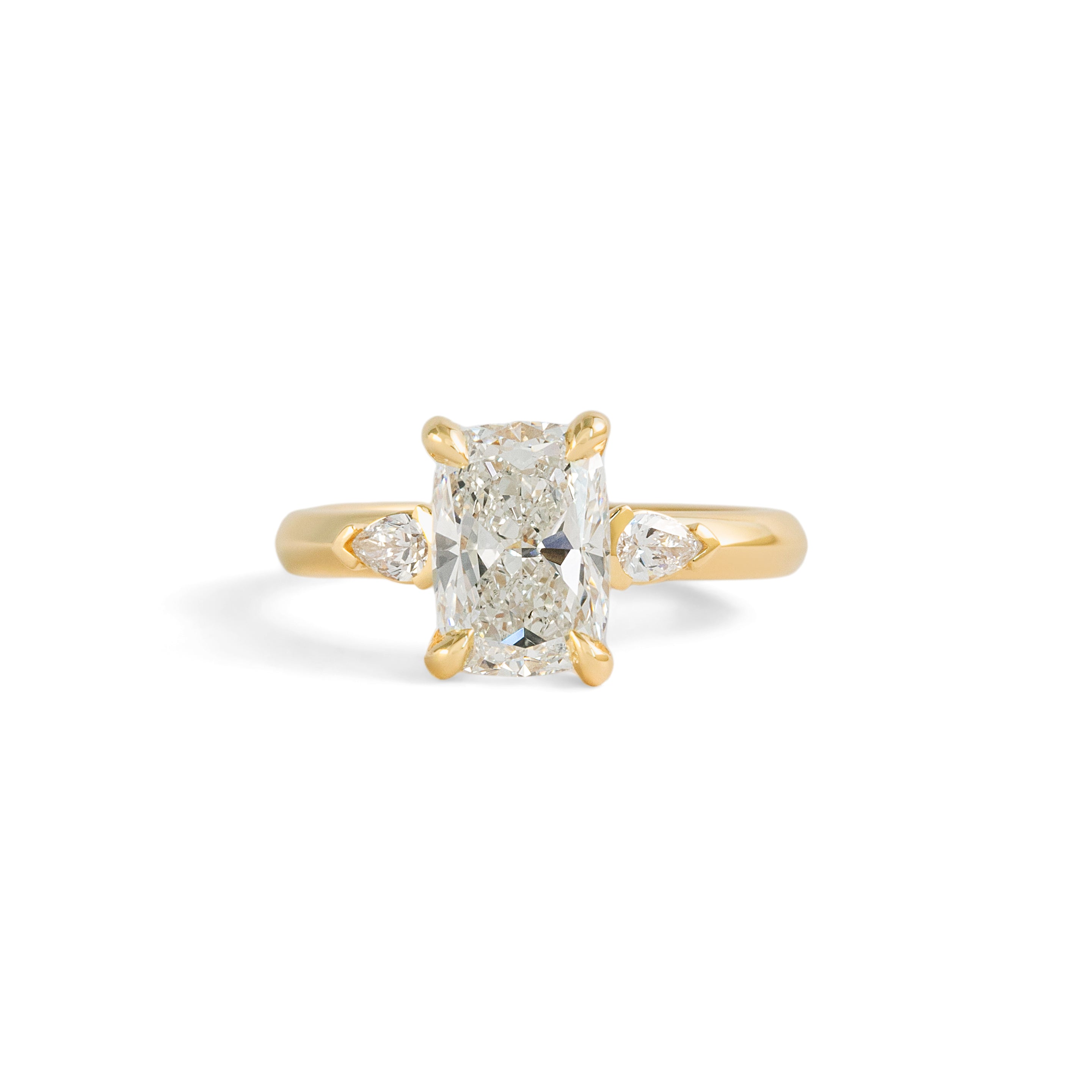 Front view of Wythe Ring Elongated Cushion Lab Diamond 2.1ct by Goldpoint Jewelry