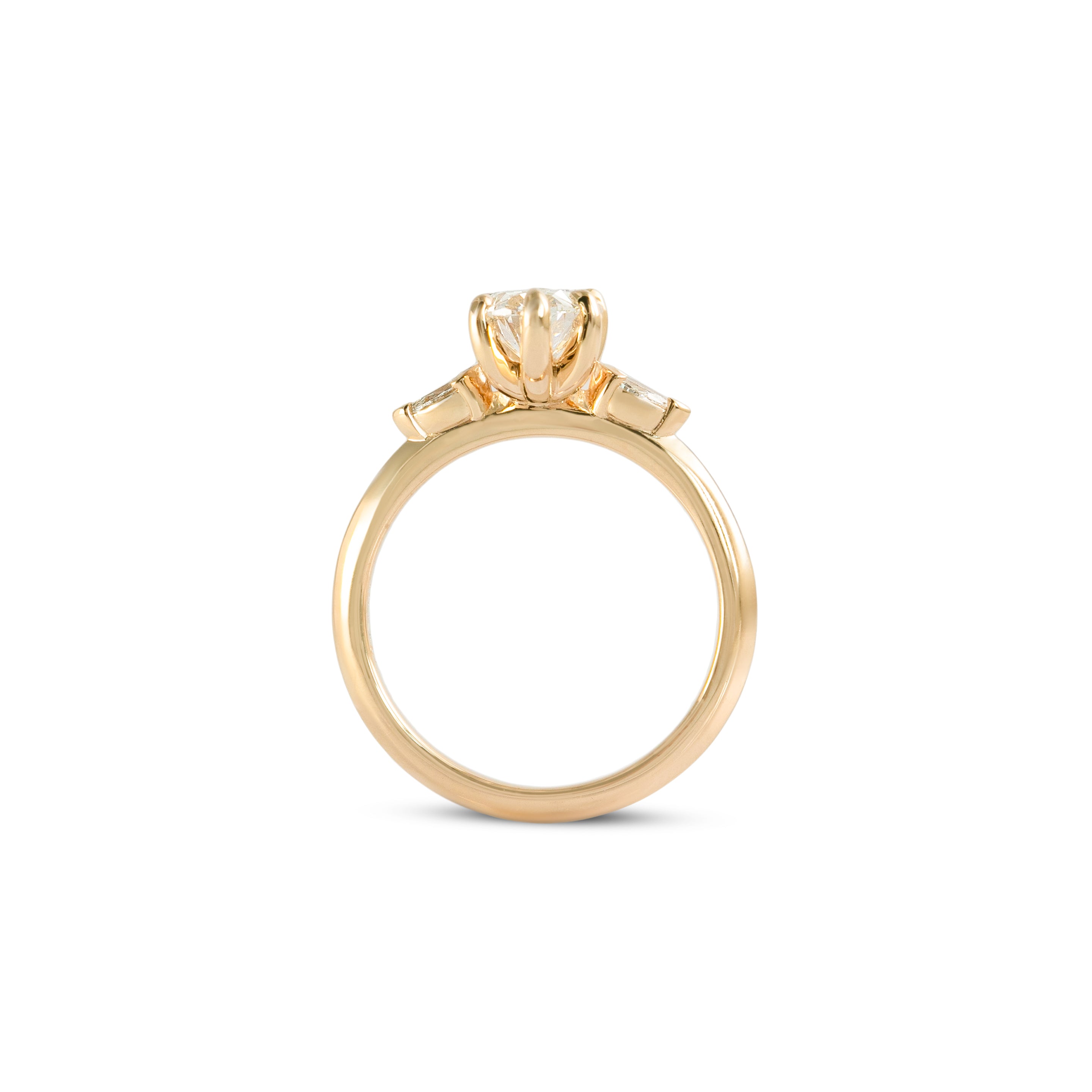 Side profile view of Wythe Ring Oval Lab Diamond 1.51ct by Goldpoint Jewelry