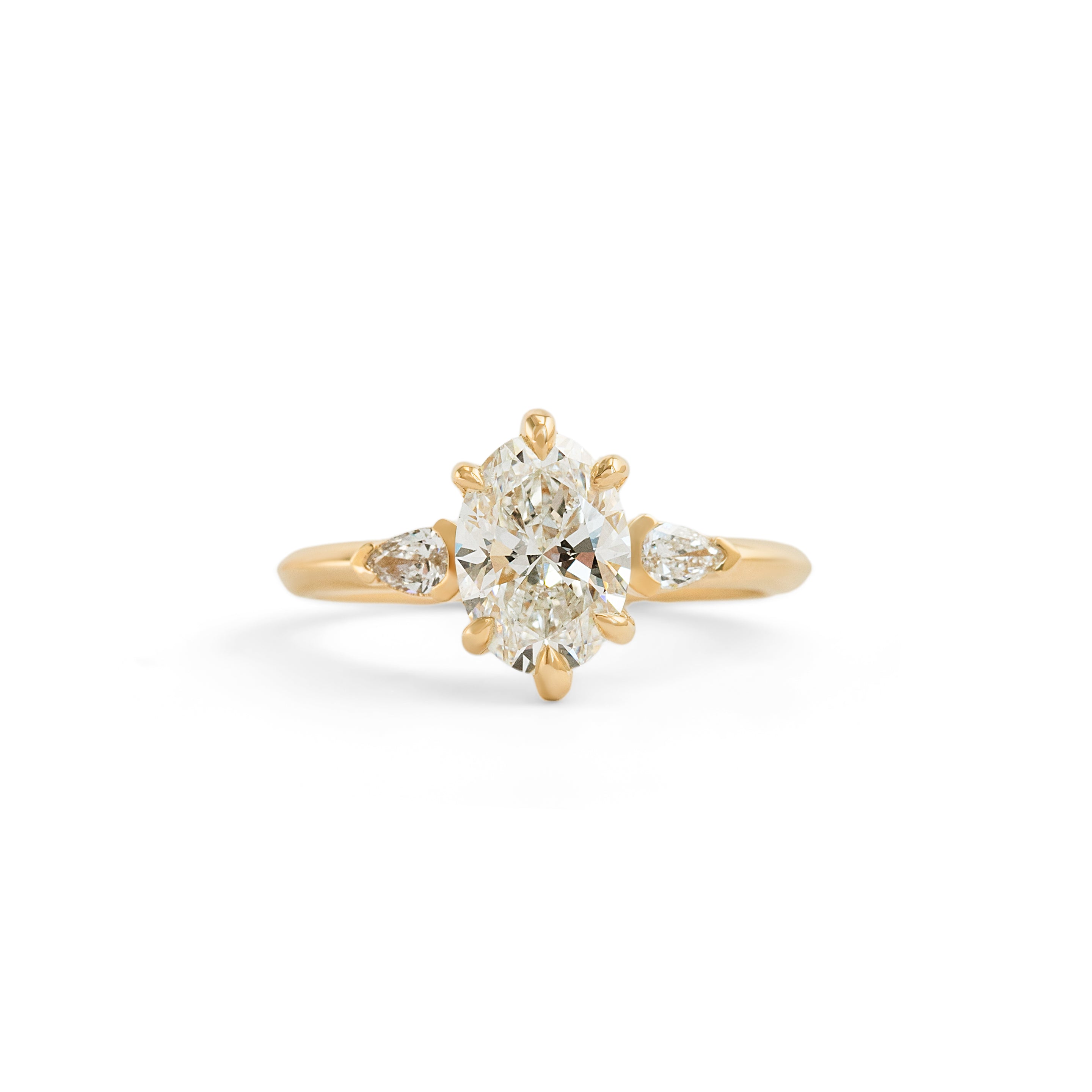Front view of Wythe Ring Oval Lab Diamond 1.51ct by Goldpoint Jewelry