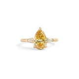 Front view of Wythe Ring Pear Lab Diamond 2ct by Goldpoint Jewelry