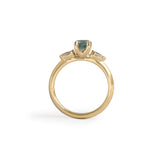 Side profile view of Wythe Ring Round Sapphire 0.69ct by Goldpoint Jewelry