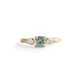Front view of Wythe Ring Round Sapphire 0.69ct by Goldpoint Jewelry
