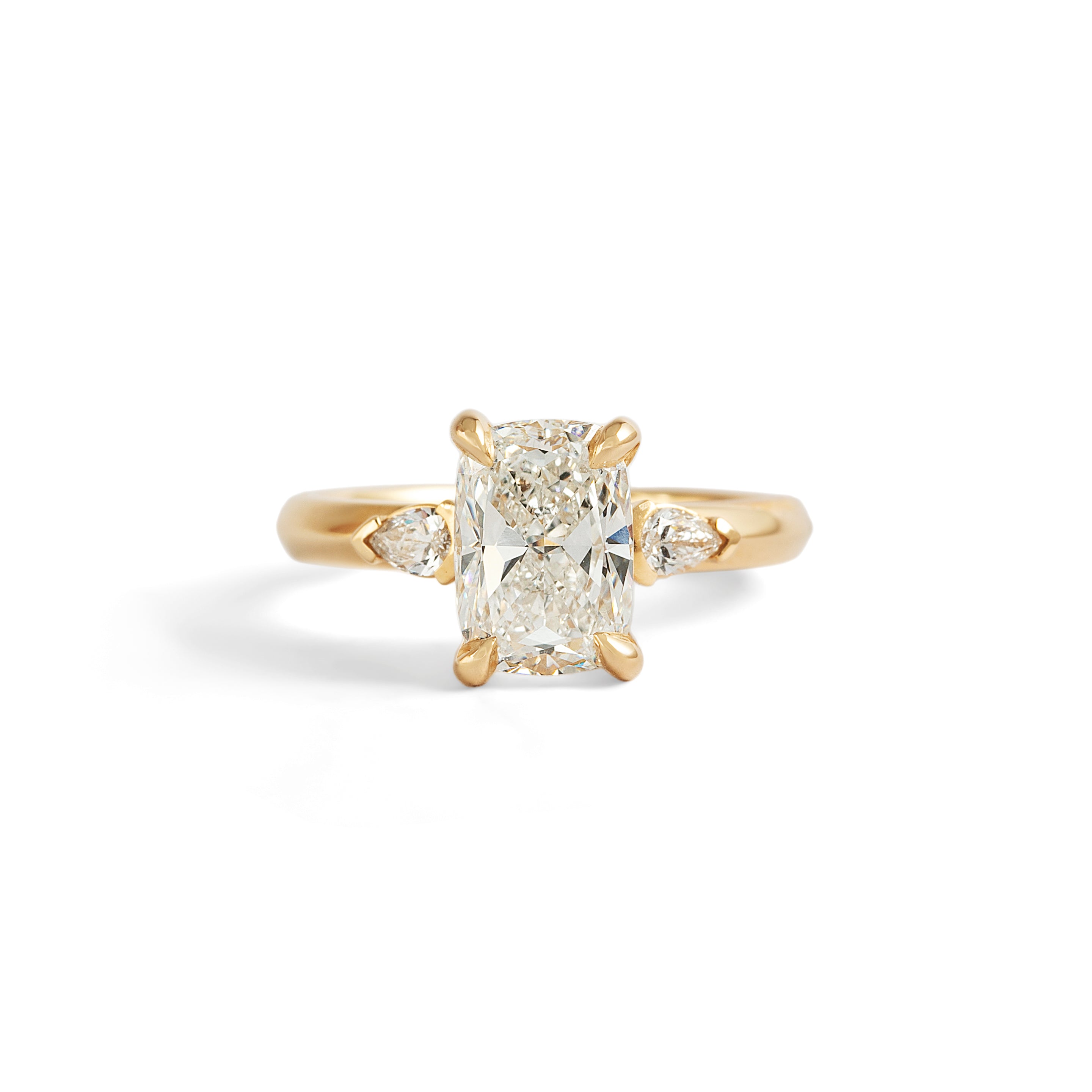 Front view of Wythe Ring Elongated Cushion Lab Diamond 2.1ct by Goldpoint Jewelry