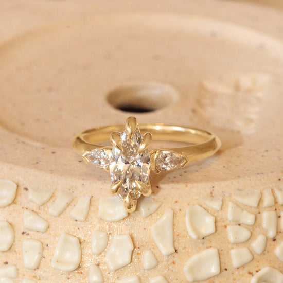 Lifestyle front view of Wythe Ring Marquise Lab Diamond 1.04ct by Goldpoint