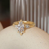 Lifestyle angled view of Wythe Ring Marquise Lab Diamond 1.56ct by Goldpoint Jewelry
