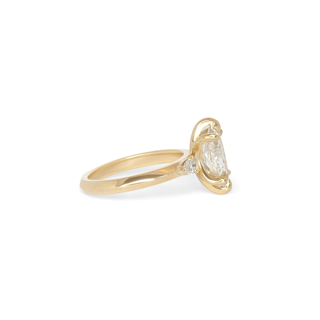 Side view of Wythe Ring Marquise Lab Diamond 1.56ct by Goldpoint Jewelry