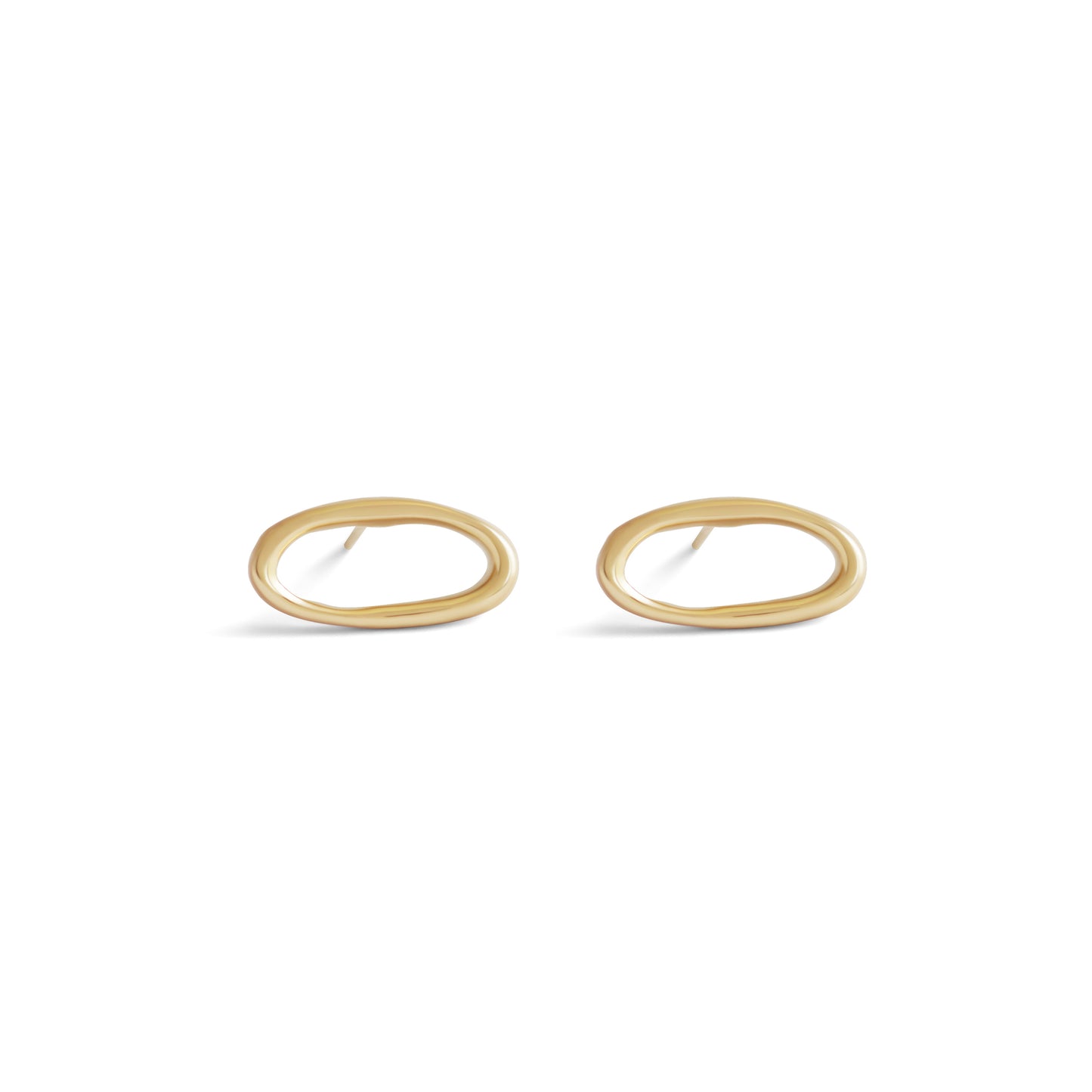 Amorphous Earring / Oval Sideways by Goldpoint