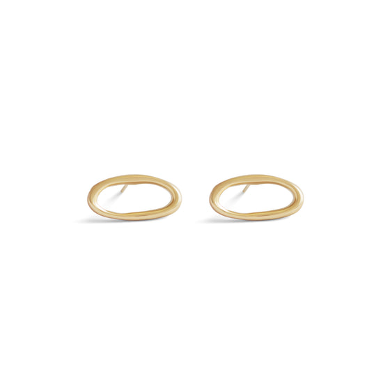 Amorphous Earring / Oval Sideways by Goldpoint