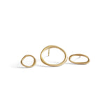 Front view of Amorphous Earring / Small Circle, Amorphous Earring / Large Circle, and Amorphous Earring / Oval Sideways by Goldpoint Jewelry