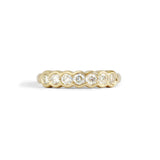 Front view of Cloud 7 Band Round White Diamonds in 14k yellow gold