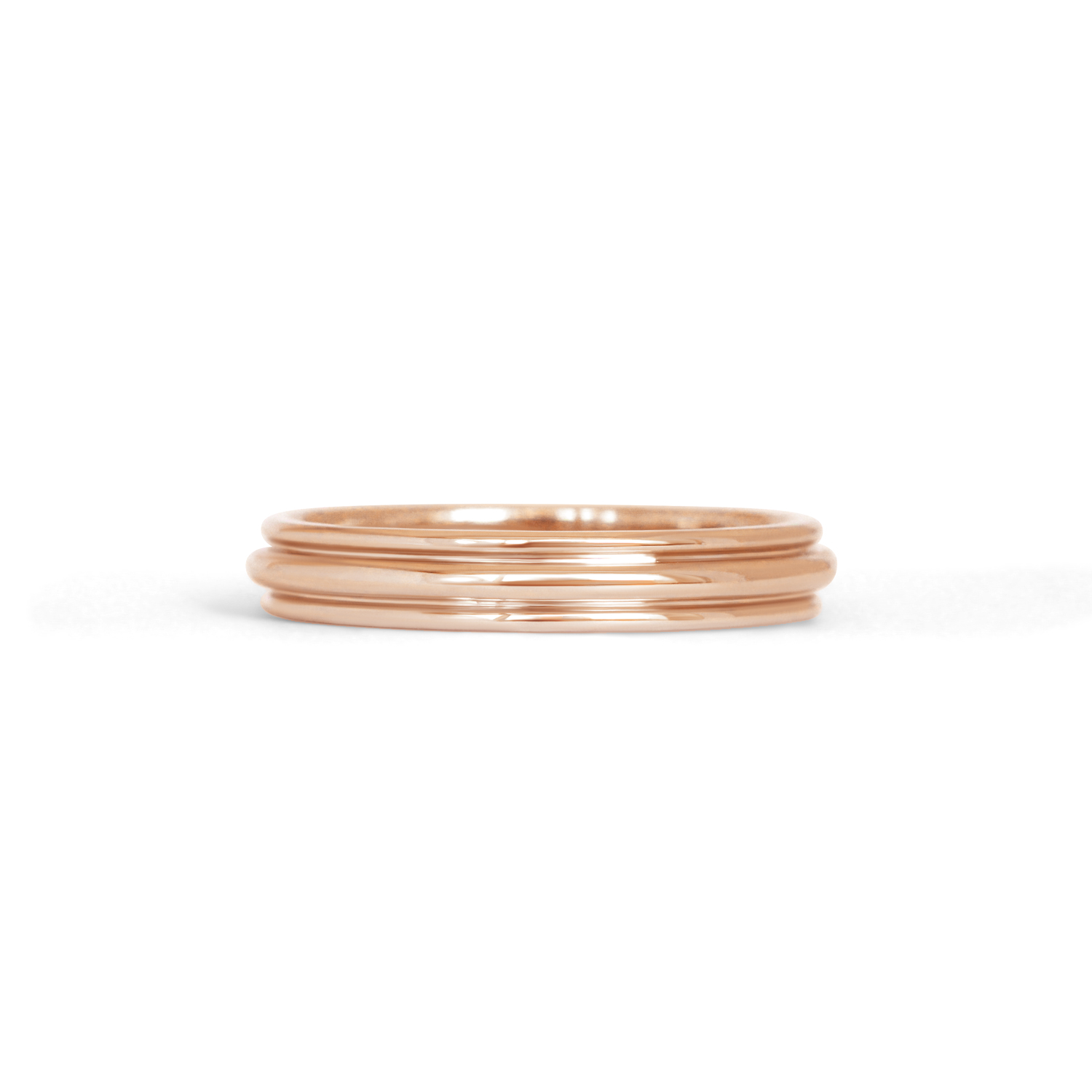 Front view of Cornice Band in 14k Rose Gold