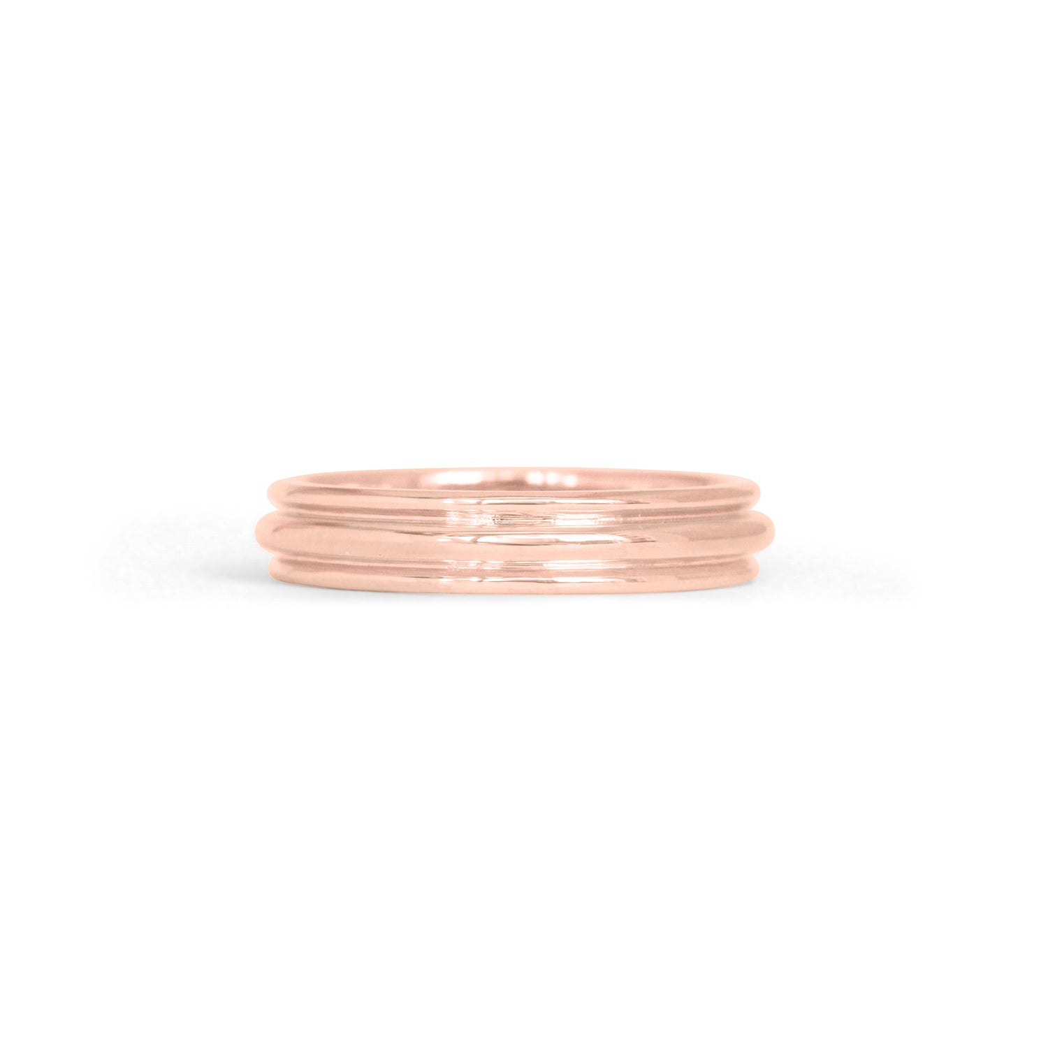 Front view of Cornice Band / in 18k Rose Gold by Goldpoint Jewelry