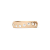 Front view of Dancing Band / Flush Round Natural Diamonds in 14k Yellow Gold by Goldpoint Jewelry