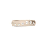 Front view of Dancing Band / Flush Round Natural Diamonds / in 14k White Gold by Goldpoint Jewelry