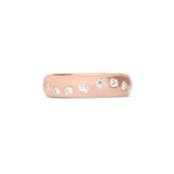 Front view of Dancing Band / Flush Round Natural Diamonds / in 18k Rose Gold by Goldpoint Jewelry