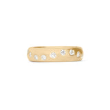 Front view of Dancing Band / Flush Round Natural Diamonds in 18k Yellow Gold by Goldpoint Jewelry