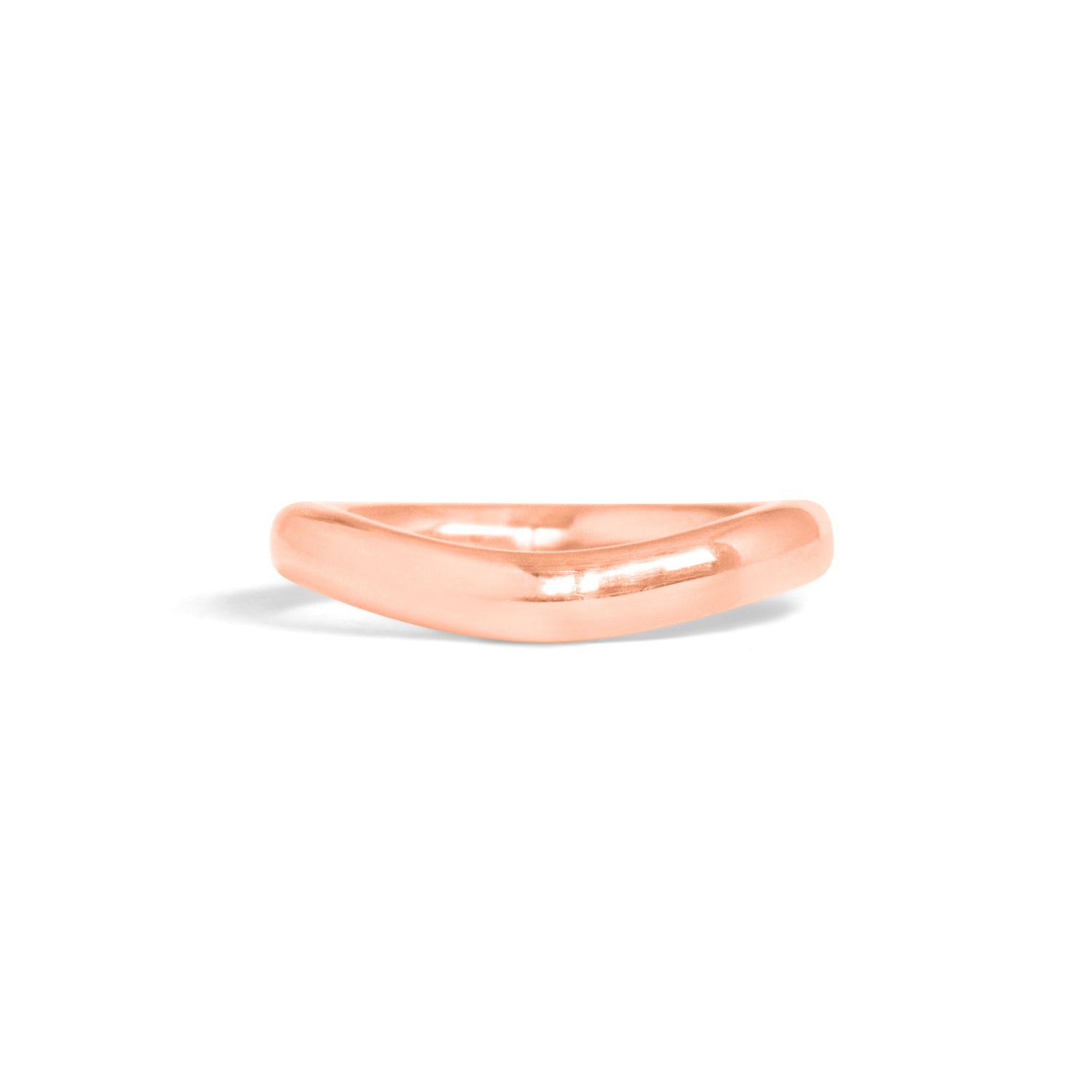 Front view of Ellipse Band 3mm Soft Curve / in 14k Rose Gold by Goldpoint Jewelry