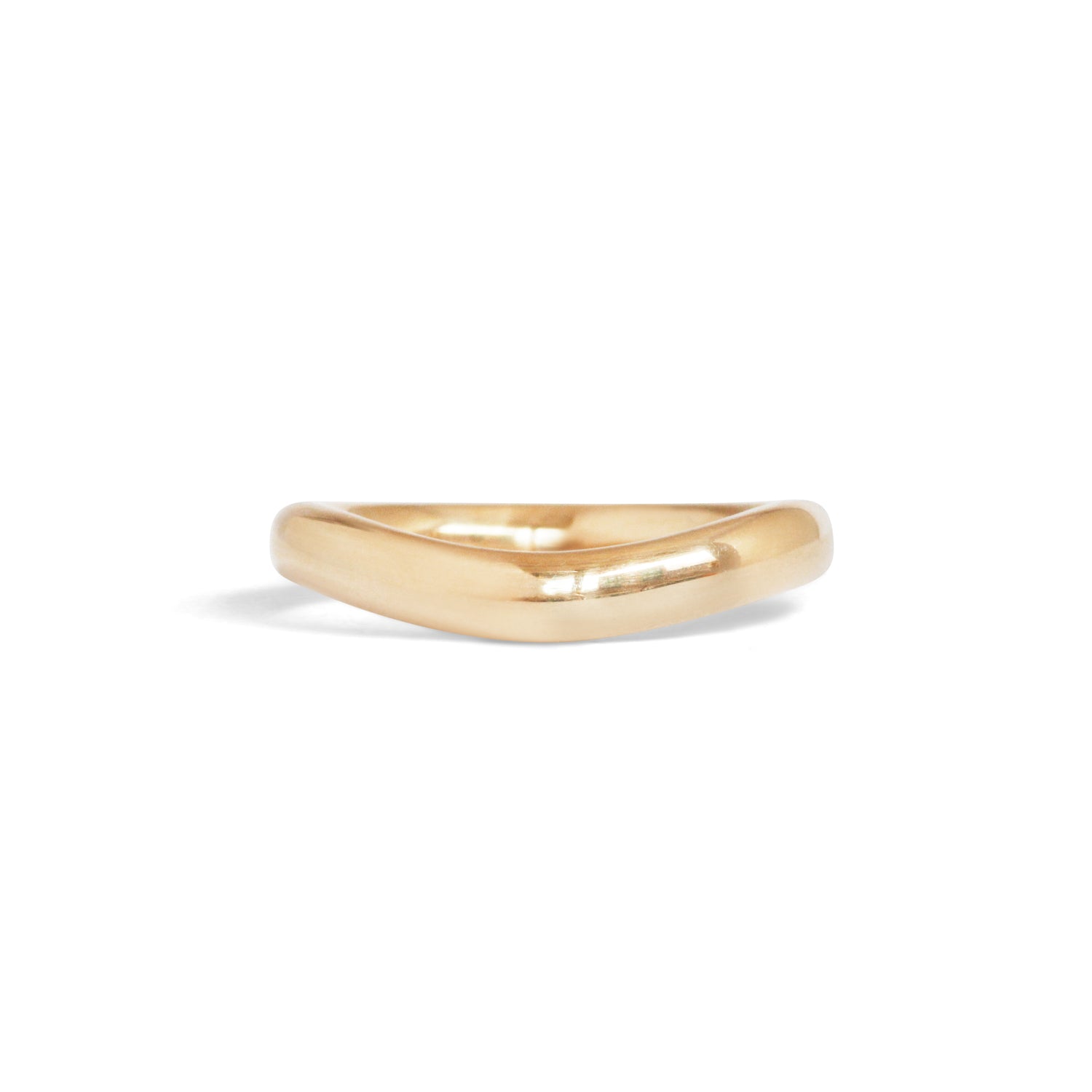 Front view of Ellipse Band 3mm Soft Curve  in 14k yellow gold