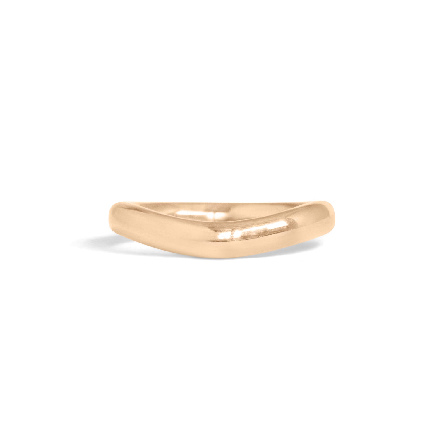 Front view of Ellipse Band 3mm Soft Curve  in 14k yellow gold by Goldpoint Jewelry