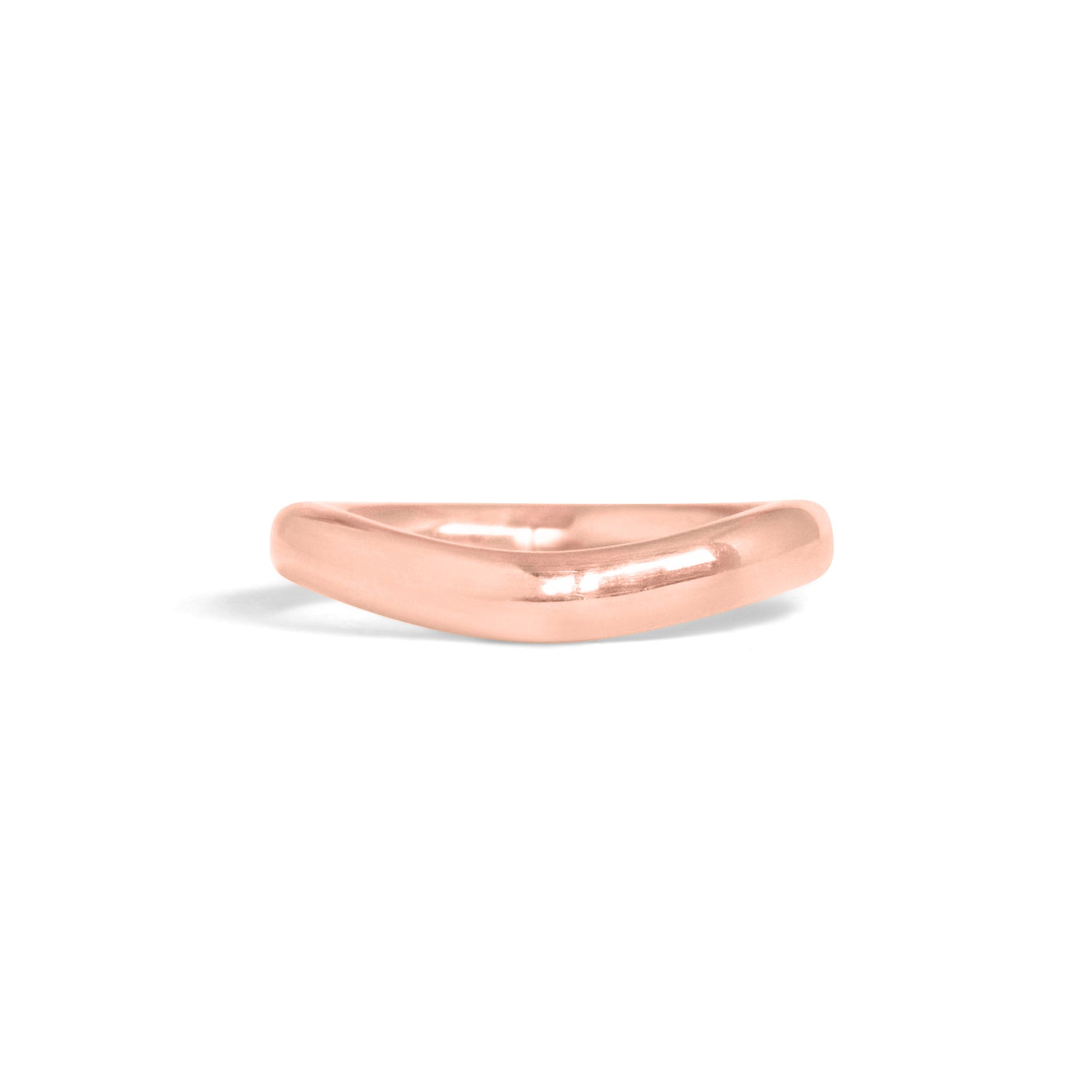 Front view of Ellipse Band 3mm Soft Curve in 18k rose gold