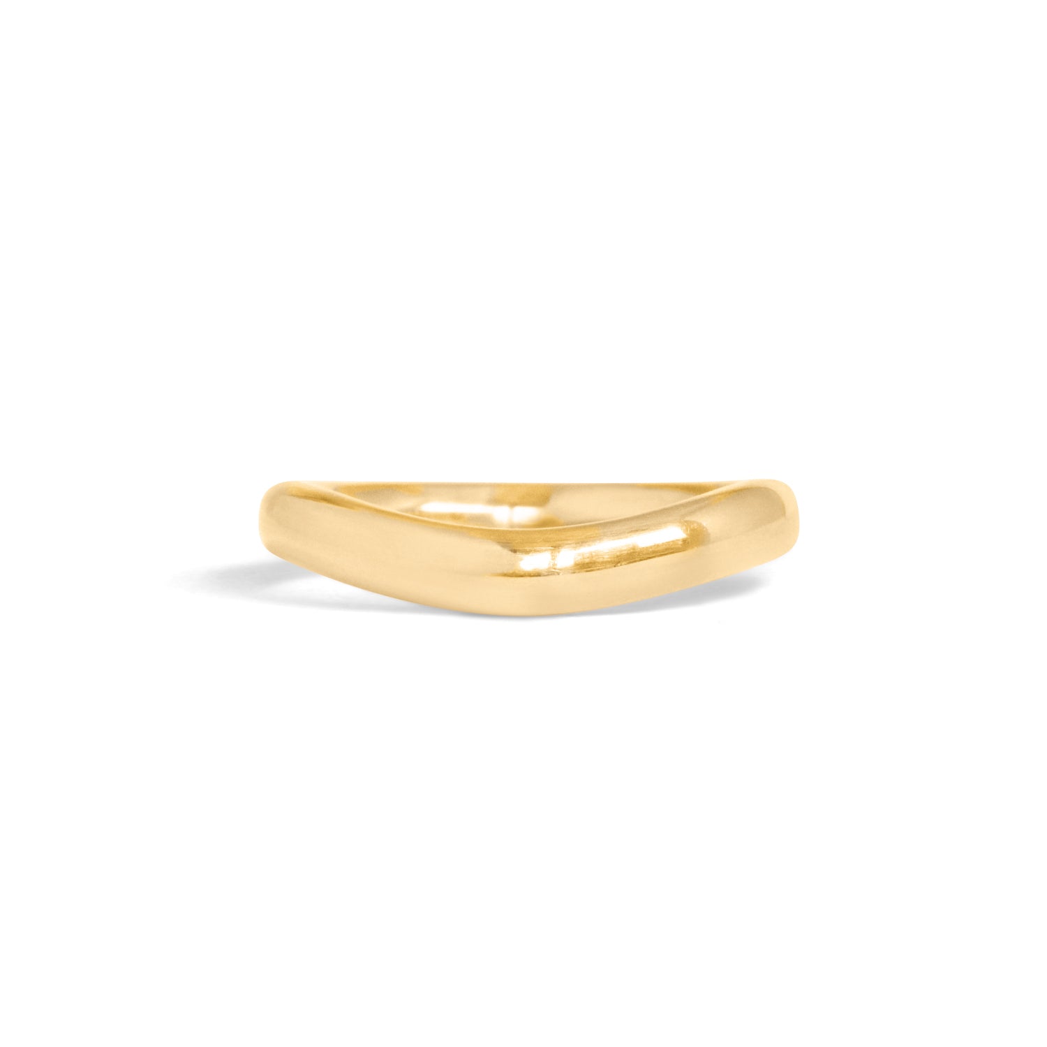Front view of Ellipse Band 3mm Soft Curve  in 18k yellow gold by Goldpoint Jewelry
