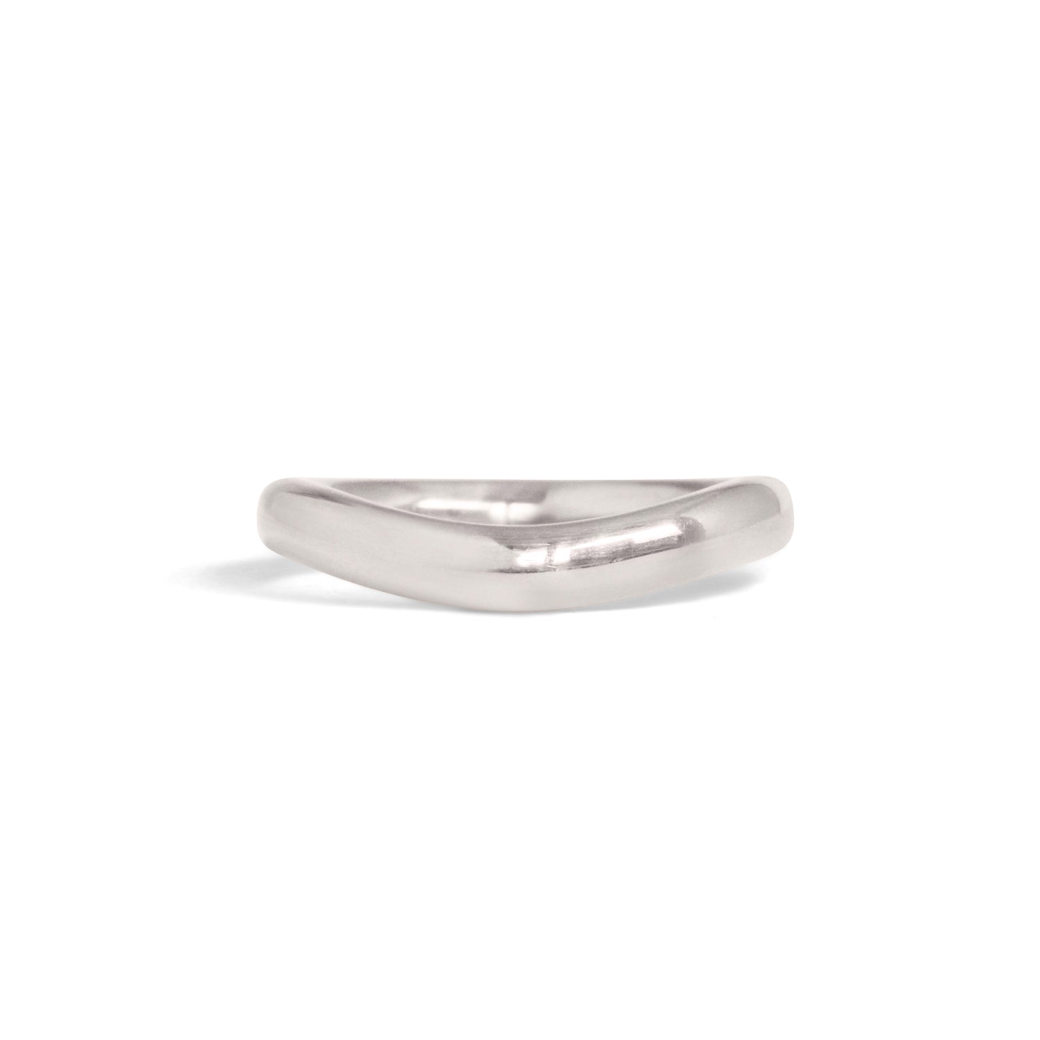 Front view of Ellipse Band 3mm Soft Curve in platinum