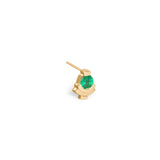 Angled side view of Step Mazunte Earring / Emerald by Goldpoint Jewelry