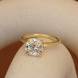 Lifestyle angled view of Noble Ring Old Euro Lab Diamond 3.01ct by Goldpoint Jewelry