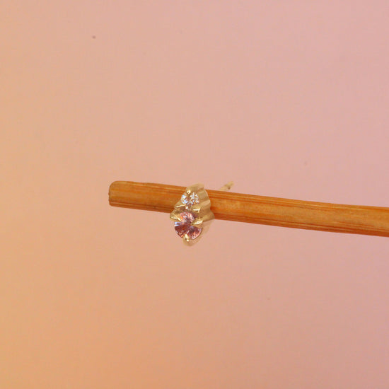 Points Earring / Ruby & Diamond