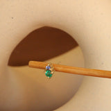 Points Earring / Emerald + Lavender Sapphire