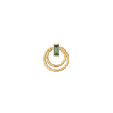 Ripple Earring / Lab Green Baguette Diamond by Goldpoint