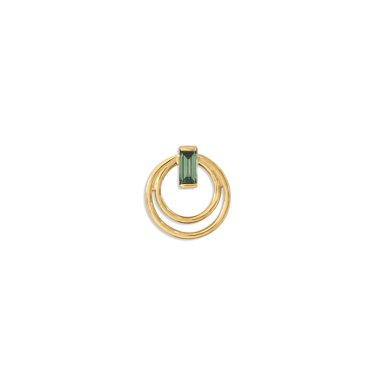 Ripple Earring / Lab Green Baguette Diamond
