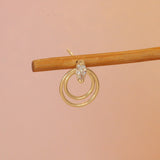 Ripple Earring / Lab Marquise Diamond