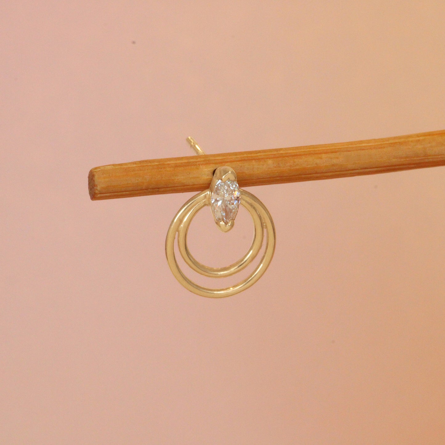 Ripple Earring / Lab Marquise Diamond