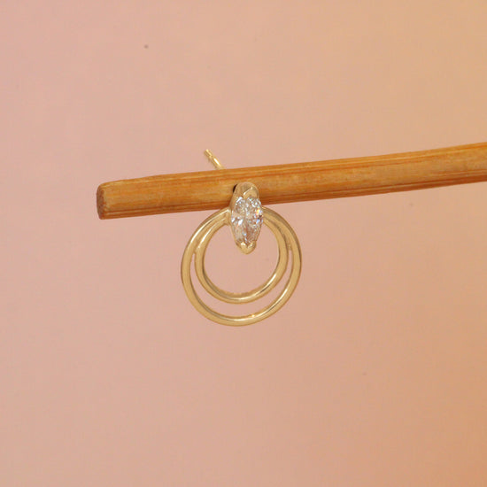 Ripple Earring / Lab Marquise Diamond