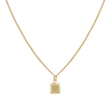 Step Frame Square Necklace / Curb Chain