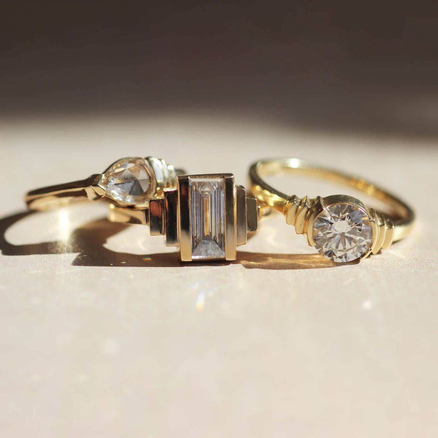 Step Ring / Lab Round Diamond 1.10ct