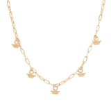 Step Pyramid Charm Necklace / Paperclip Chain