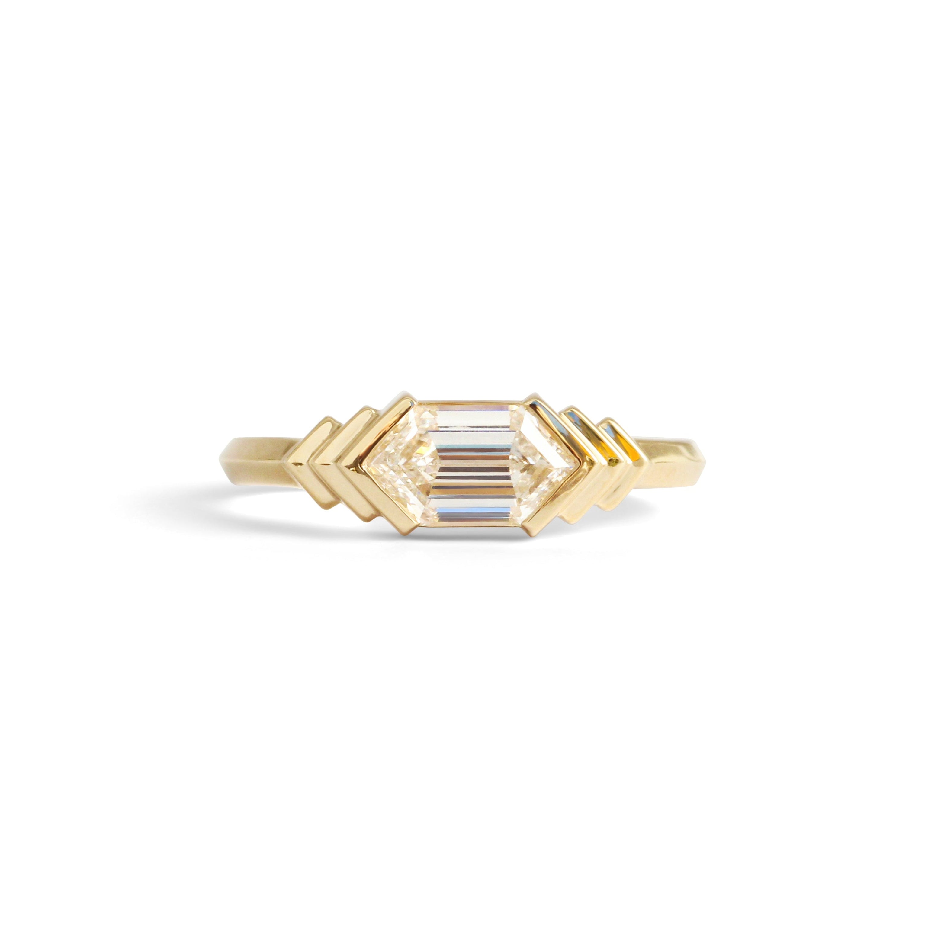 Front view of Kent Ring Hexagon Lab Diamond 1.14ct by Goldpoint